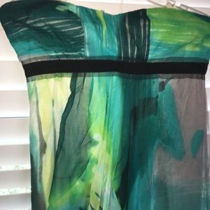 BCBG long strapless dress